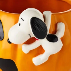 Hallmark Peanuts® Pumpkin Candy Bowl With Snoopy -Hallmark Store JackoLantern Candy Dish With Sculpted Snoopy 1HGN1564 03