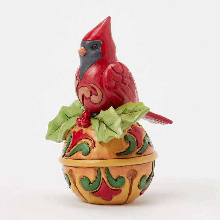 Enesco Jim Shore Heartwood Creek Cardinal On Jingle Bell Mini Figurine, 3.54" 5 Enesco Jim Shore Heartwood Creek Cardinal On Jingle Bell Mini Figurine, 3.54" - Image 3
