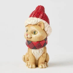 Enesco Jim Shore Heartwood Creek Holiday Cat Figurine, 4.1" -Hallmark Store Jim Shore Cat With Plaid Scarf and Santa Hat Figurine 6017029 04