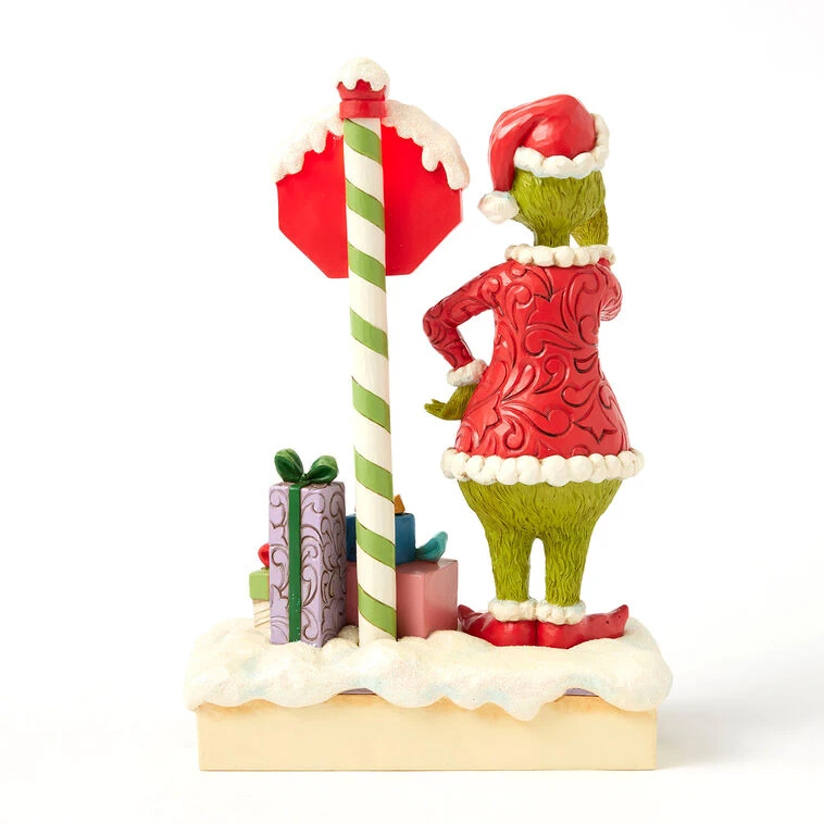 Enesco Jim Shore Grinch By Light-Up Stop Sign Figurine, 9.3" 5 Enesco Jim Shore Grinch By Light-Up Stop Sign Figurine, 9.3" - Image 3