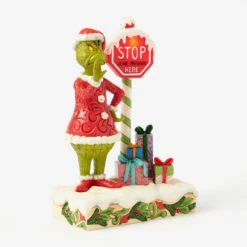 Enesco Jim Shore Grinch By Light-Up Stop Sign Figurine, 9.3" 12 Enesco Jim Shore Grinch By Light-Up Stop Sign Figurine, 9.3" -Hallmark Store Jim Shore Grinch by Stop Sign LED Figurine 6017063 04