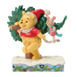 Enesco Jim Shore Disney Winnie The Pooh With Christmas Tree Figurine, 6.22"
