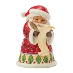 Enesco Jim Shore Heartwood Creek Santa With List Mini Figurine, 3.86"