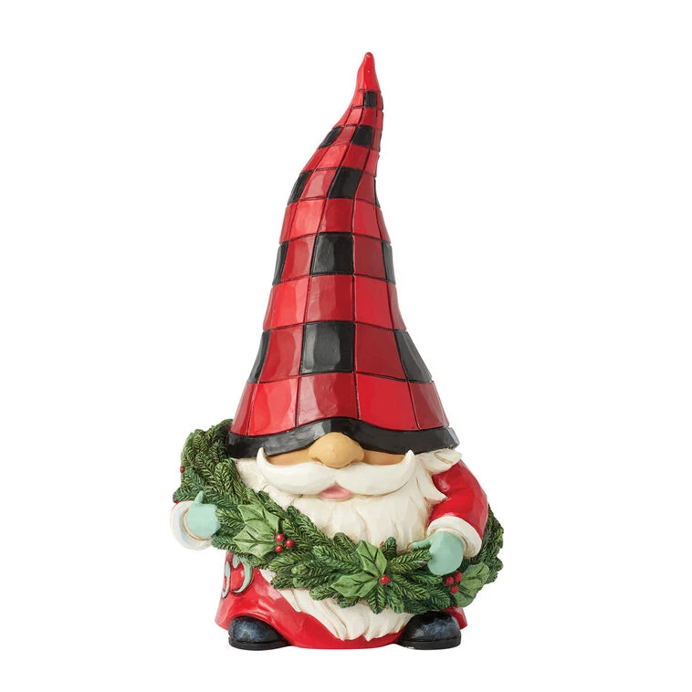 Enesco Jim Shore Heartwood Creek Gnome Wearing Wreath Figurine, 5.51" 3 Enesco Jim Shore Heartwood Creek Gnome Wearing Wreath Figurine, 5.51"