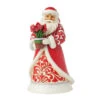 Enesco Jim Shore Heartwood Creek Santa With Blooming Amaryllis Figurine, 8.35" -Hallmark Store Jim Shore Santa Holding Amaryllis Flower Figurine 6017005 01
