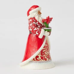 Enesco Jim Shore Heartwood Creek Santa With Blooming Amaryllis Figurine, 8.35" -Hallmark Store Jim Shore Santa Holding Amaryllis Flower Figurine 6017005 04
