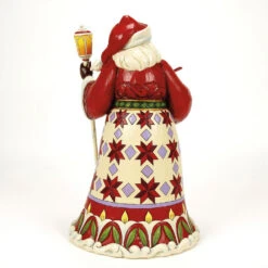 Enesco Jim Shore Heartwood Creek Santa Cardinal On Hand Figurine, 12.12" -Hallmark Store Jim Shore Santa Holding Cardinal and Lantern Figurine 6017002 02