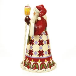 Enesco Jim Shore Heartwood Creek Santa Cardinal On Hand Figurine, 12.12" -Hallmark Store Jim Shore Santa Holding Cardinal and Lantern Figurine 6017002 03