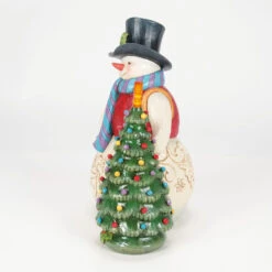 Enesco Jim Shore Heartwood Creek Snowman With Vintage Light-Up Tree Figurine, 8.5" 8 Enesco Jim Shore Heartwood Creek Snowman With Vintage Light-Up Tree Figurine, 8.5" -Hallmark Store Jim Shore Snowman and Vintage Tree With Light Figurine 6017016 03