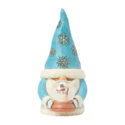 Enesco Jim Shore Heartwood Creek Winter Gnome With Snow Globe Figurine, 6.3"