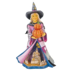 Enesco Jim Shore Witch And Pumpkins Light-Up Figurine, 8.27" H 5 Enesco Jim Shore Witch And Pumpkins Light-Up Figurine, 8.27" H -Hallmark Store Jim Shore Witch and Pumpkins Halloween LED Figurine 6016638 02