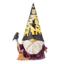 Enesco Jim Shore Wizard Gnome Halloween Light-Up Figurine, 7.87" H -Hallmark Store Jim Shore Wizard Gnome in LightUp Hat Figurine 6016639 02