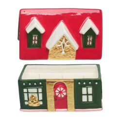 Jingle Berries And Juniper Scented Ceramic Green House Candle -Hallmark Store Jingle Berries Juniper Ceramic Green House Candle HMHOUSE2 03