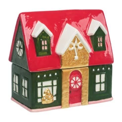 Jingle Berries And Juniper Scented Ceramic Green House Candle -Hallmark Store Jingle Berries Juniper Ceramic Green House Candle HMHOUSE2 04