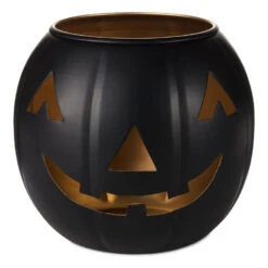 Hallmark Large Black Metal Jack-o'-Lantern Candle Holder
