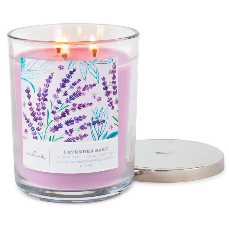 Hallmark Lavender Sage 3-Wick Jar Candle, 16 Oz. 4 Hallmark Lavender Sage 3-Wick Jar Candle, 16 Oz. - Image 2