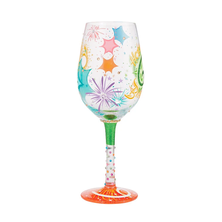 Lolita Happy 60th Birthday Handpainted Wine Glass, 15 Oz. 4 Lolita Happy 60th Birthday Handpainted Wine Glass, 15 Oz. - Image 2