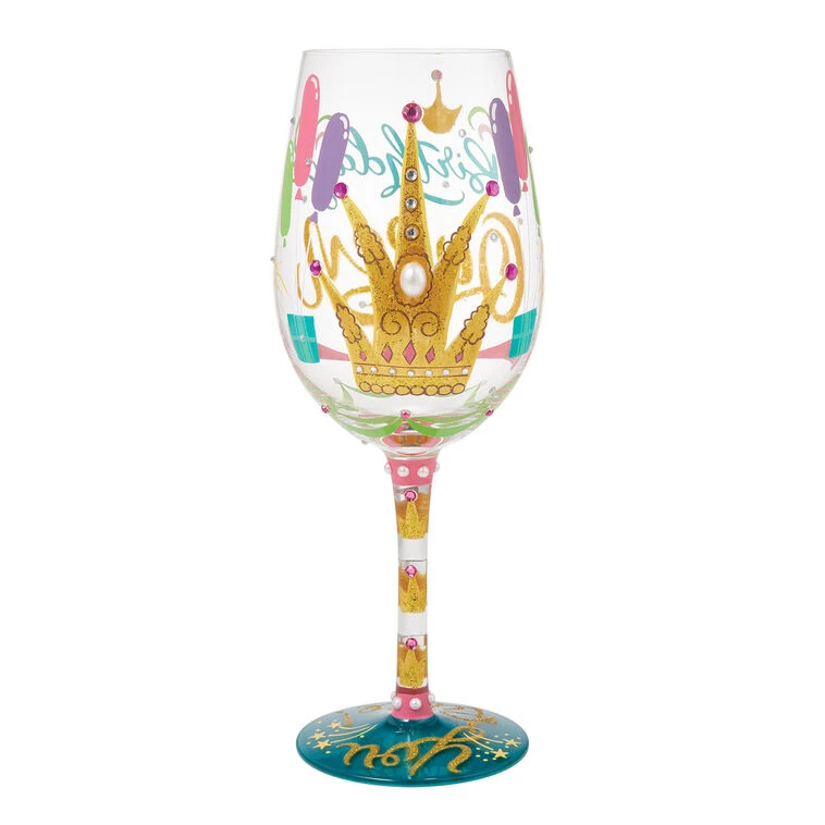 Lolita Birthday Queen Handpainted Wine Glass, 15 Oz. 4 Lolita Birthday Queen Handpainted Wine Glass, 15 Oz. - Image 2