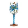 Lolita Garden Butterfly Handpainted Wine Glass, 15 Oz. 2 Lolita Garden Butterfly Handpainted Wine Glass, 15 Oz. -Hallmark Store Lolita Blue Butterfly With Flowers Wine Glass 6016969 01