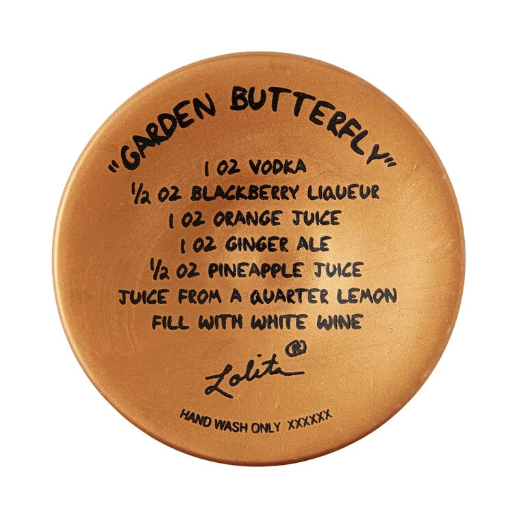 Lolita Garden Butterfly Handpainted Wine Glass, 15 Oz. 6 Lolita Garden Butterfly Handpainted Wine Glass, 15 Oz. - Image 4