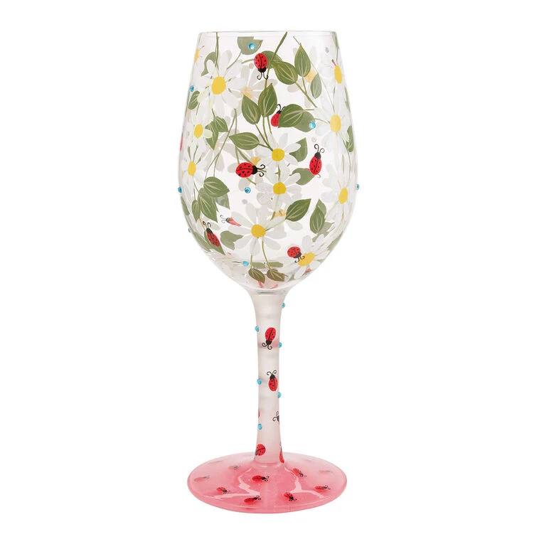 Lolita Ladybird Handpainted Wine Glass, 15 Oz. 4 Lolita Ladybird Handpainted Wine Glass, 15 Oz. - Image 2