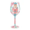 Lolita Nutcracker Delight Handpainted Wine Glass, 15 Oz. 1 Lolita Nutcracker Delight Handpainted Wine Glass, 15 Oz. -Hallmark Store Lolita Pink and Blue Nutcracker Wine Glass 6017411 01