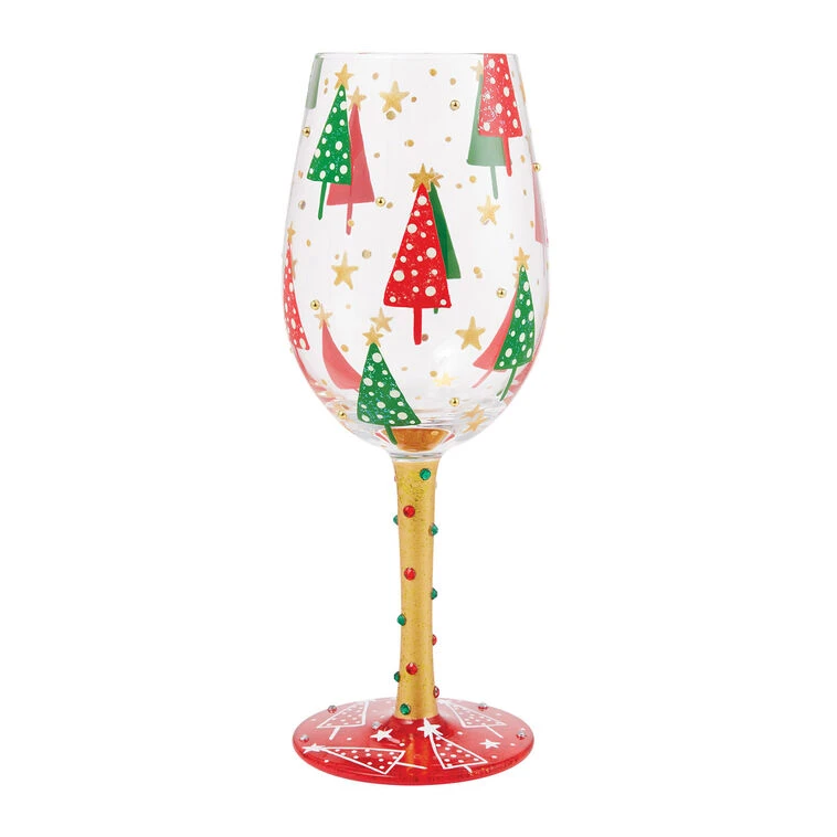 Lolita Most Wonderful Time Of The Year Handpainted Wine Glass, 15 Oz. 3 Lolita Most Wonderful Time Of The Year Handpainted Wine Glass, 15 Oz.