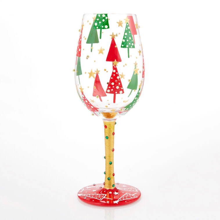 Lolita Most Wonderful Time Of The Year Handpainted Wine Glass, 15 Oz. 4 Lolita Most Wonderful Time Of The Year Handpainted Wine Glass, 15 Oz. - Image 2