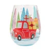 Lolita Christmas Haul Handpainted Stemless Wine Glass, 20 Oz. 2 Lolita Christmas Haul Handpainted Stemless Wine Glass, 20 Oz. -Hallmark Store Lolita Truck Loaded With Presents Stemless Wine Glass 6017396 01