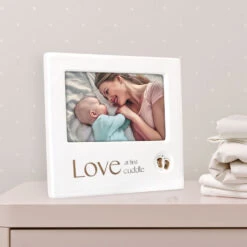 Love At First Cuddle Ceramic Picture Frame, 4x6 -Hallmark Store Love at First Cuddle Baby Photo Picture Frame 501446 03