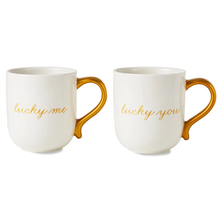 Hallmark Lucky Me And Lucky You Mugs, Set Of 2 3 Hallmark Lucky Me And Lucky You Mugs, Set Of 2