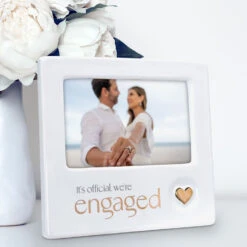 Engagement Ceramic Picture Frame, 4x6 7 Engagement Ceramic Picture Frame, 4x6 -Hallmark Store Malden Engagement Photo Picture Frame 501146 03