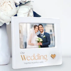 Our Wedding Ceramic Picture Frame, 4x6 7 Our Wedding Ceramic Picture Frame, 4x6 -Hallmark Store Malden Wedding Photo Picture Frame 501246 03