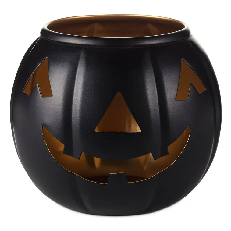 Hallmark Medium Black Metal Jack-o'-Lantern Candle Holder 3 Hallmark Medium Black Metal Jack-o'-Lantern Candle Holder