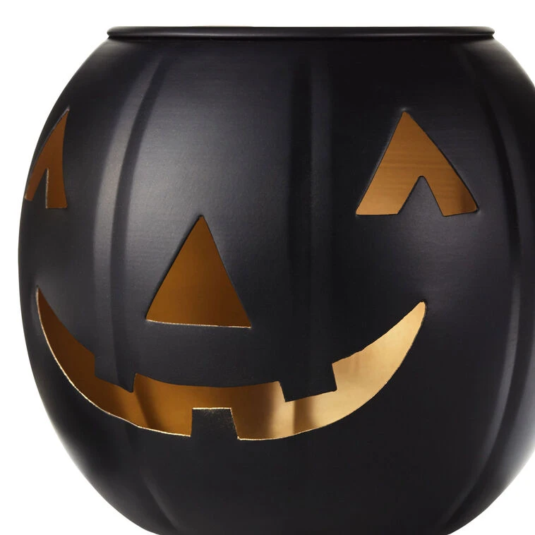 Hallmark Medium Black Metal Jack-o'-Lantern Candle Holder 5 Hallmark Medium Black Metal Jack-o'-Lantern Candle Holder - Image 3