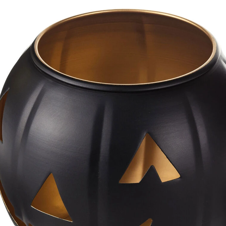 Hallmark Medium Black Metal Jack-o'-Lantern Candle Holder 6 Hallmark Medium Black Metal Jack-o'-Lantern Candle Holder - Image 4