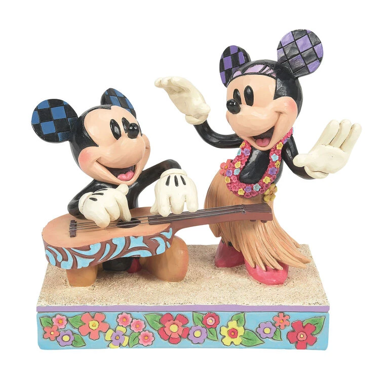 Enesco Jim Shore Disney Mickey Mouse And Minnie Mouse In Hawaii Figurine, 6" 3 Enesco Jim Shore Disney Mickey Mouse And Minnie Mouse In Hawaii Figurine, 6"