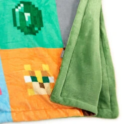 Hallmark Minecraft Game Icons Throw Blanket, 51x62 -Hallmark Store Minecraft Game Icons in Colorful Grid Fleece Blanket 1NIT1024 03