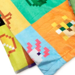 Hallmark Minecraft Game Icons Throw Blanket, 51x62 -Hallmark Store Minecraft Game Icons in Colorful Grid Fleece Blanket 1NIT1024 04