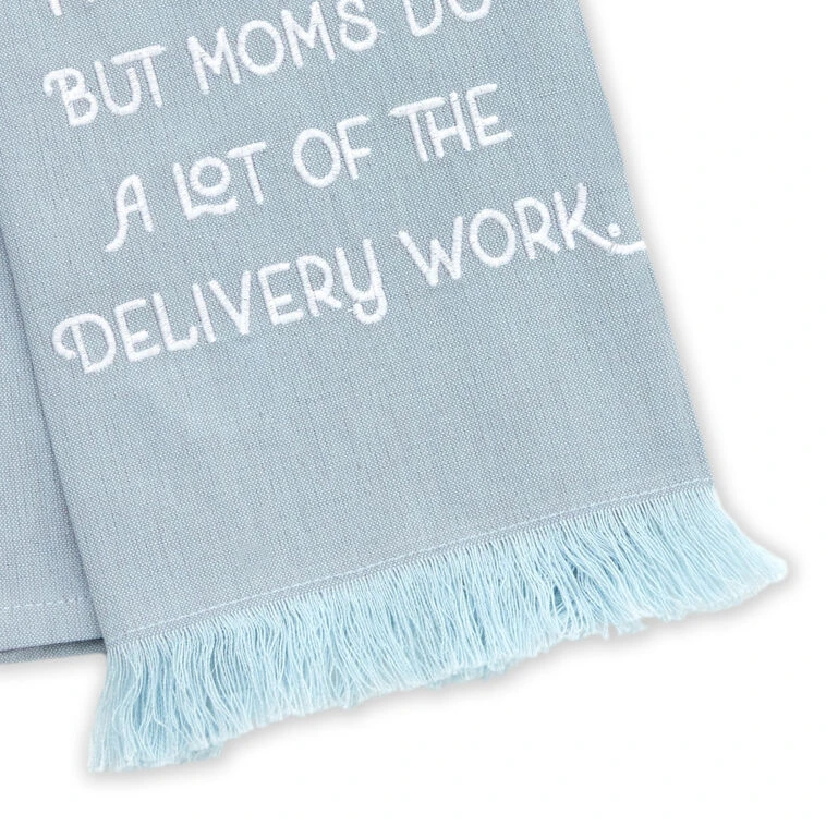 Hallmark Mom Delivers Blue Fringed Tea Towel, 18x26 5 Hallmark Mom Delivers Blue Fringed Tea Towel, 18x26 - Image 3