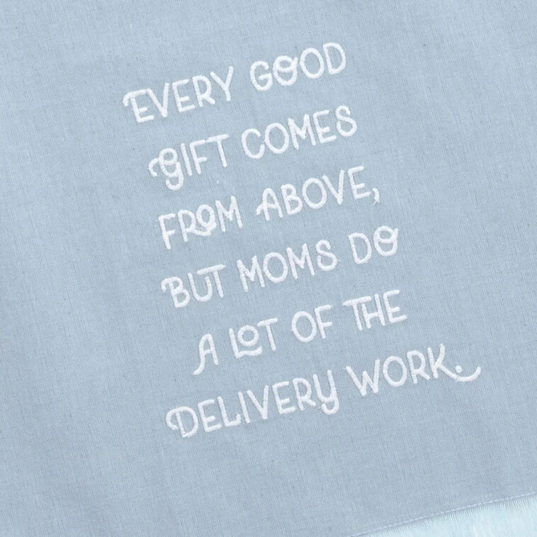 Hallmark Mom Delivers Blue Fringed Tea Towel, 18x26 6 Hallmark Mom Delivers Blue Fringed Tea Towel, 18x26 - Image 4