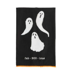 Mud Pie Fab-Boo-Lous Ghosts Halloween Tea Towel