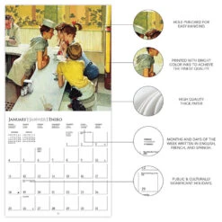 Graphique The Saturday Evening Post 16-Month 2026 Calendar -Hallmark Store Norman Rockwell 2026 Monthly Wall Calendar 9781664844926 03
