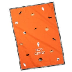 Hallmark Boo Crew Halloween Tea Towel, 18x24 -Hallmark Store Orange Dish Towel With Halloween Icons 1HGN1587 03