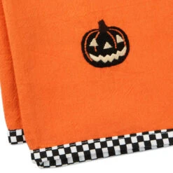 Hallmark Boo Crew Halloween Tea Towel, 18x24 -Hallmark Store Orange Dish Towel With Halloween Icons 1HGN1587 06