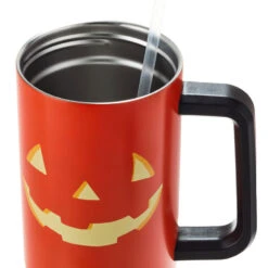 Hallmark Jack-o'-Lantern Insulated Travel Cup, 40 Oz. 9 Hallmark Jack-o'-Lantern Insulated Travel Cup, 40 Oz. -Hallmark Store Orange Pumpkin Stainless Steel Insulated Cold Cup 1HGN5302 04