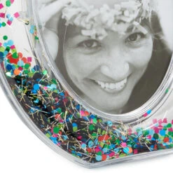 Hallmark Oval Confetti-Filled Picture Frame, 4x6 -Hallmark Store Oval 4x6 Clear Photo Holder With Colorful Confetti 1BIR1324 04
