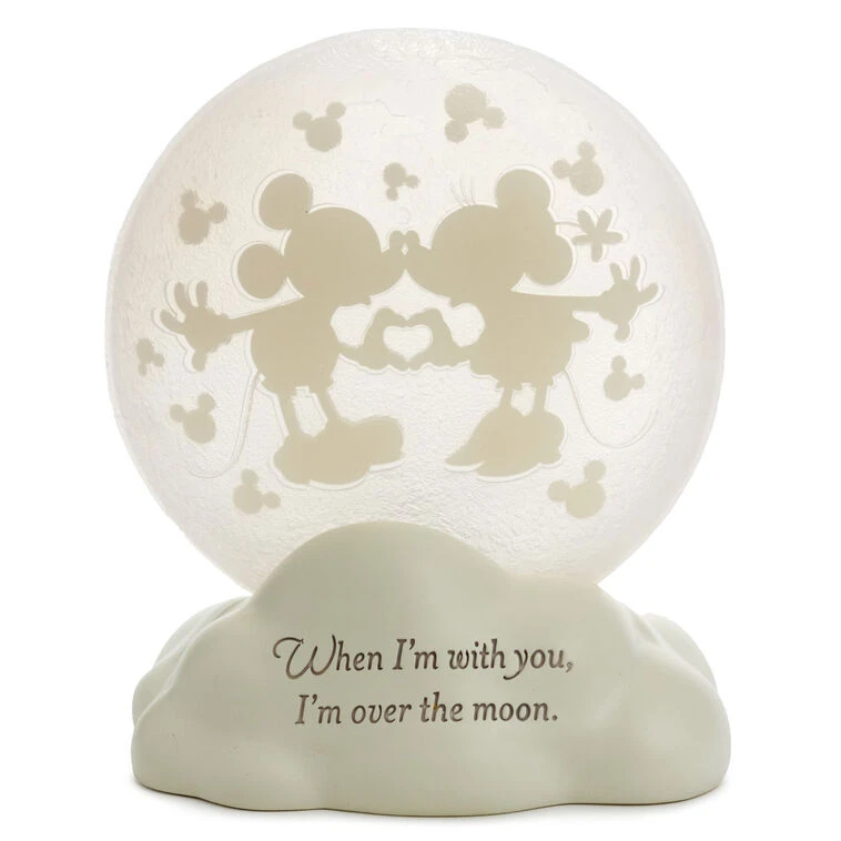 Hallmark Disney Mickey Mouse And Minnie Mouse Moon Figurine With Light 5 Hallmark Disney Mickey Mouse And Minnie Mouse Moon Figurine With Light - Image 3