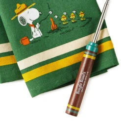Hallmark Peanuts® Beagle Scouts Tea Towel And S'mores Fork, Set Of 2 -Hallmark Store Peanuts Beagle Scouts Explore Tea Towel and Fork 1PAJ3553 03