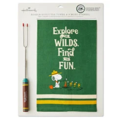 Hallmark Peanuts® Beagle Scouts Tea Towel And S'mores Fork, Set Of 2 -Hallmark Store Peanuts Beagle Scouts Explore Tea Towel and Fork 1PAJ3553 04